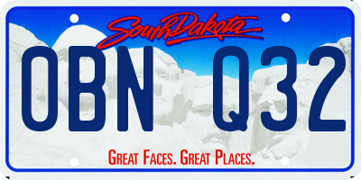SD license plate 0BNQ32