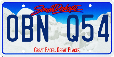 SD license plate 0BNQ54