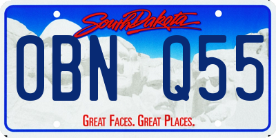 SD license plate 0BNQ55