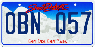 SD license plate 0BNQ57