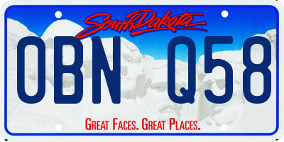 SD license plate 0BNQ58