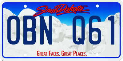 SD license plate 0BNQ61