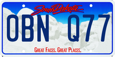 SD license plate 0BNQ77