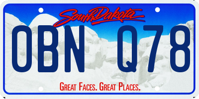 SD license plate 0BNQ78