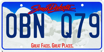 SD license plate 0BNQ79