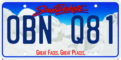 SD license plate 0BNQ81