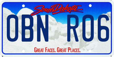 SD license plate 0BNR06