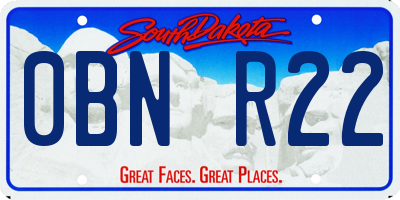 SD license plate 0BNR22