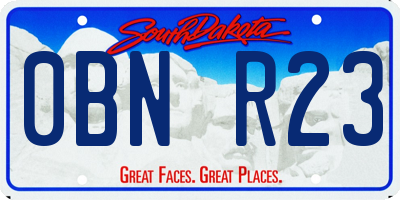 SD license plate 0BNR23