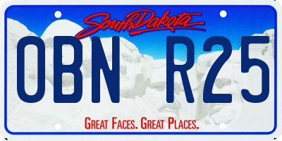 SD license plate 0BNR25