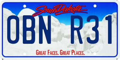 SD license plate 0BNR31