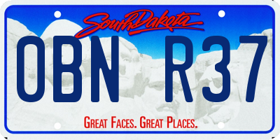 SD license plate 0BNR37