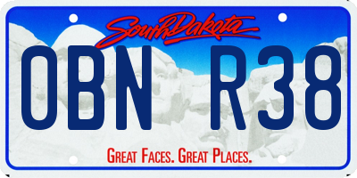 SD license plate 0BNR38