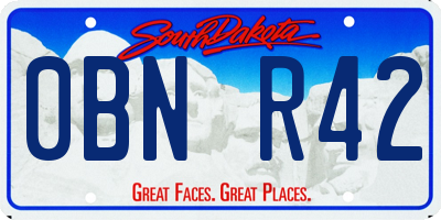SD license plate 0BNR42