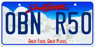 SD license plate 0BNR50