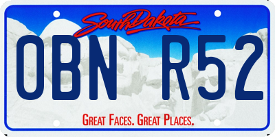 SD license plate 0BNR52