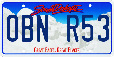 SD license plate 0BNR53