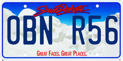 SD license plate 0BNR56