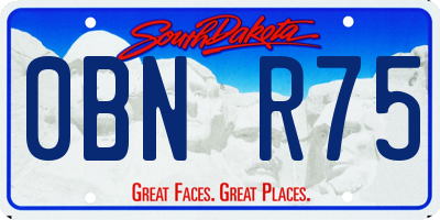 SD license plate 0BNR75
