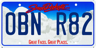 SD license plate 0BNR82