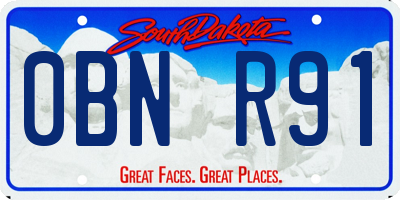 SD license plate 0BNR91