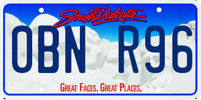SD license plate 0BNR96