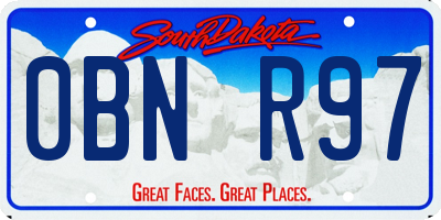 SD license plate 0BNR97