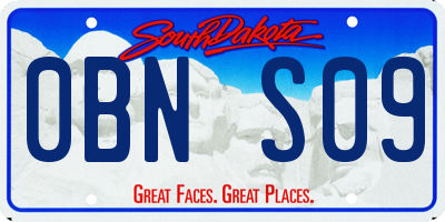 SD license plate 0BNS09