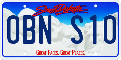 SD license plate 0BNS10