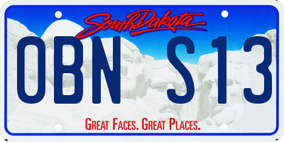 SD license plate 0BNS13