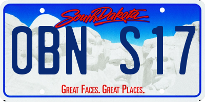 SD license plate 0BNS17
