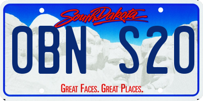 SD license plate 0BNS20
