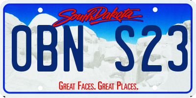 SD license plate 0BNS23
