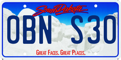 SD license plate 0BNS30