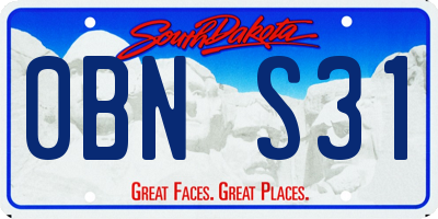SD license plate 0BNS31