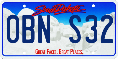 SD license plate 0BNS32