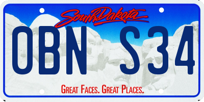 SD license plate 0BNS34