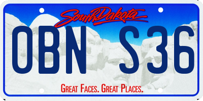 SD license plate 0BNS36