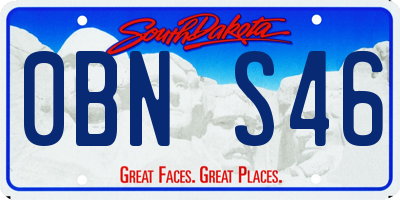 SD license plate 0BNS46
