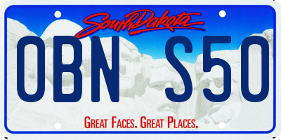 SD license plate 0BNS50
