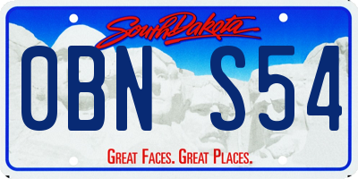SD license plate 0BNS54