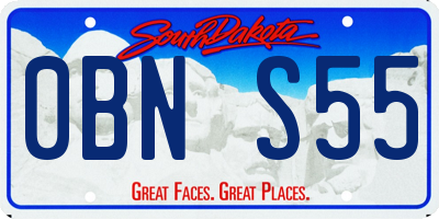 SD license plate 0BNS55