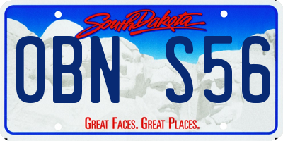 SD license plate 0BNS56