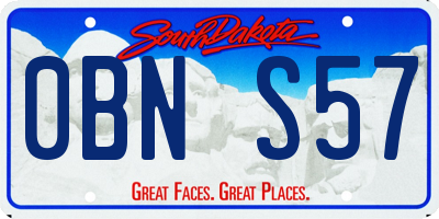 SD license plate 0BNS57