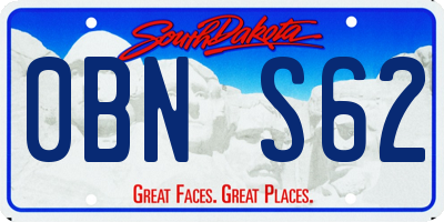 SD license plate 0BNS62