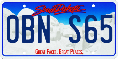 SD license plate 0BNS65