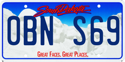 SD license plate 0BNS69