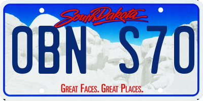SD license plate 0BNS70