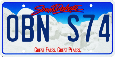 SD license plate 0BNS74