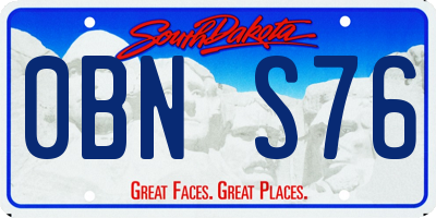 SD license plate 0BNS76